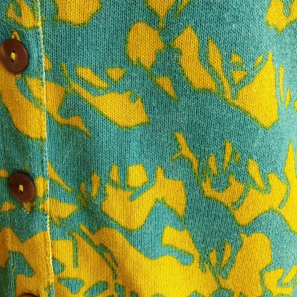 Sundance Free Spirit Horse Print Long Sleeve Button Front Cardigan Sweater - Picture 3 of 6